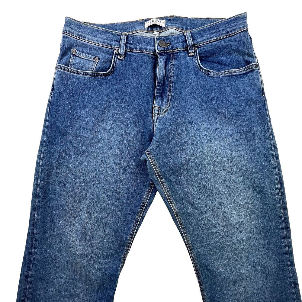 Tecovas Jeans Mens 34x30 Medium Blue Stretch Denim Western Cowboy Straight Leg